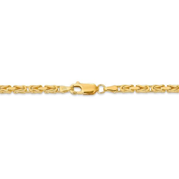2.5mm, 14k Yellow Gold, Solid Byzantine Chain Necklace, 24 Inch - Picture 4 of 8